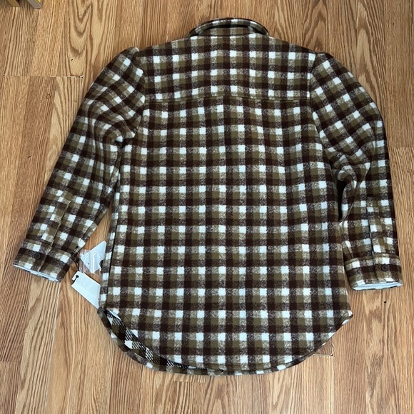 Treasure & Bond Plaid Shirt Jacket Puff Sleeve Button Up size XS - Picture 3 of 16